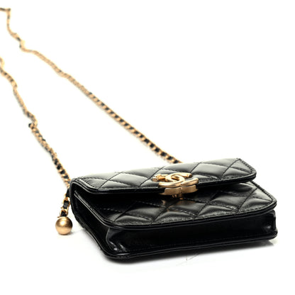 Chanel Calfskin Quilted Perfect Fit Coin Purse With Chain Black 3 of 4