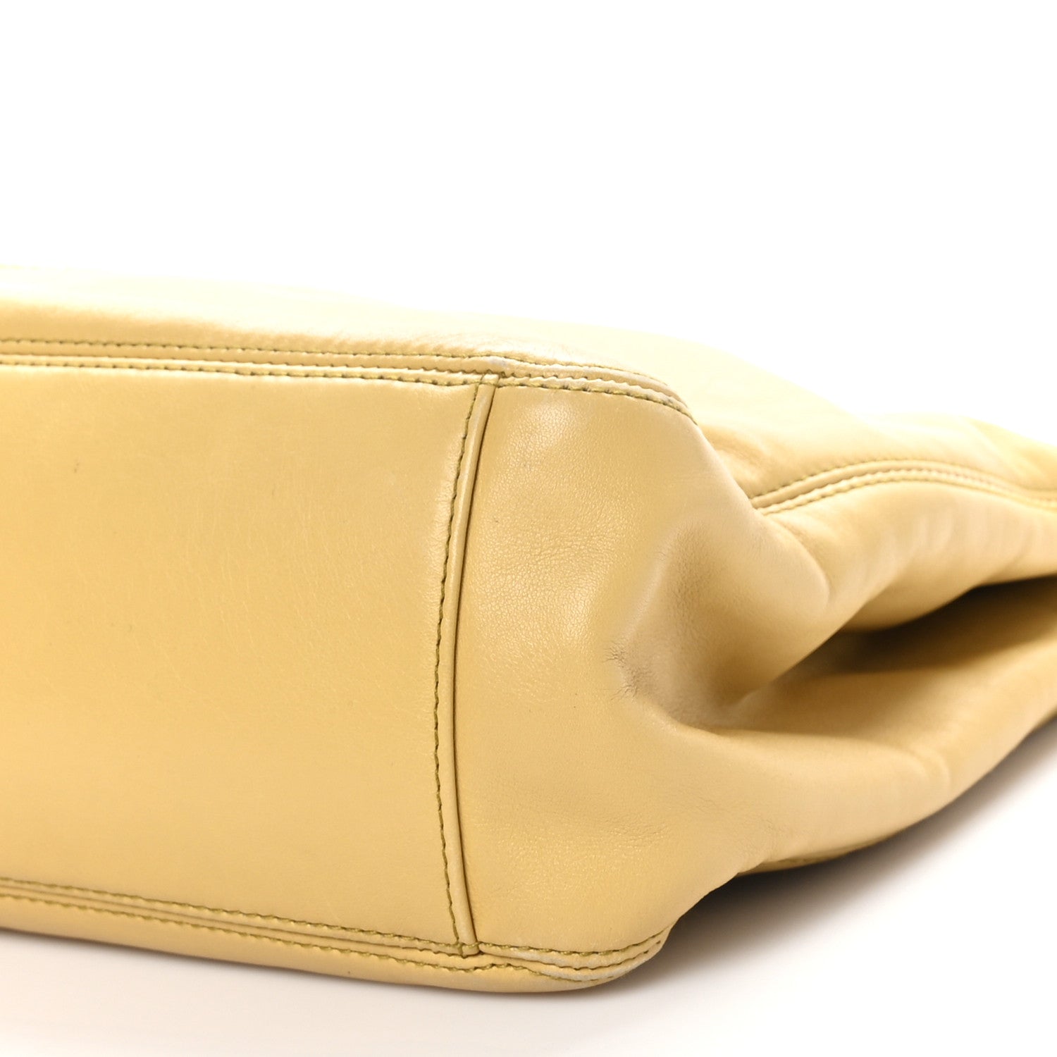 Chanel Lambskin Tortoise Handle Tote Light Yellow 10 of 10