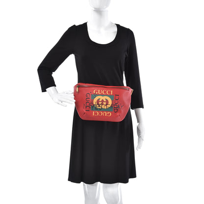 Gucci Grained Calfskin Coco Capitan Logo Belt Bag Hibiscus Red 2 of 7