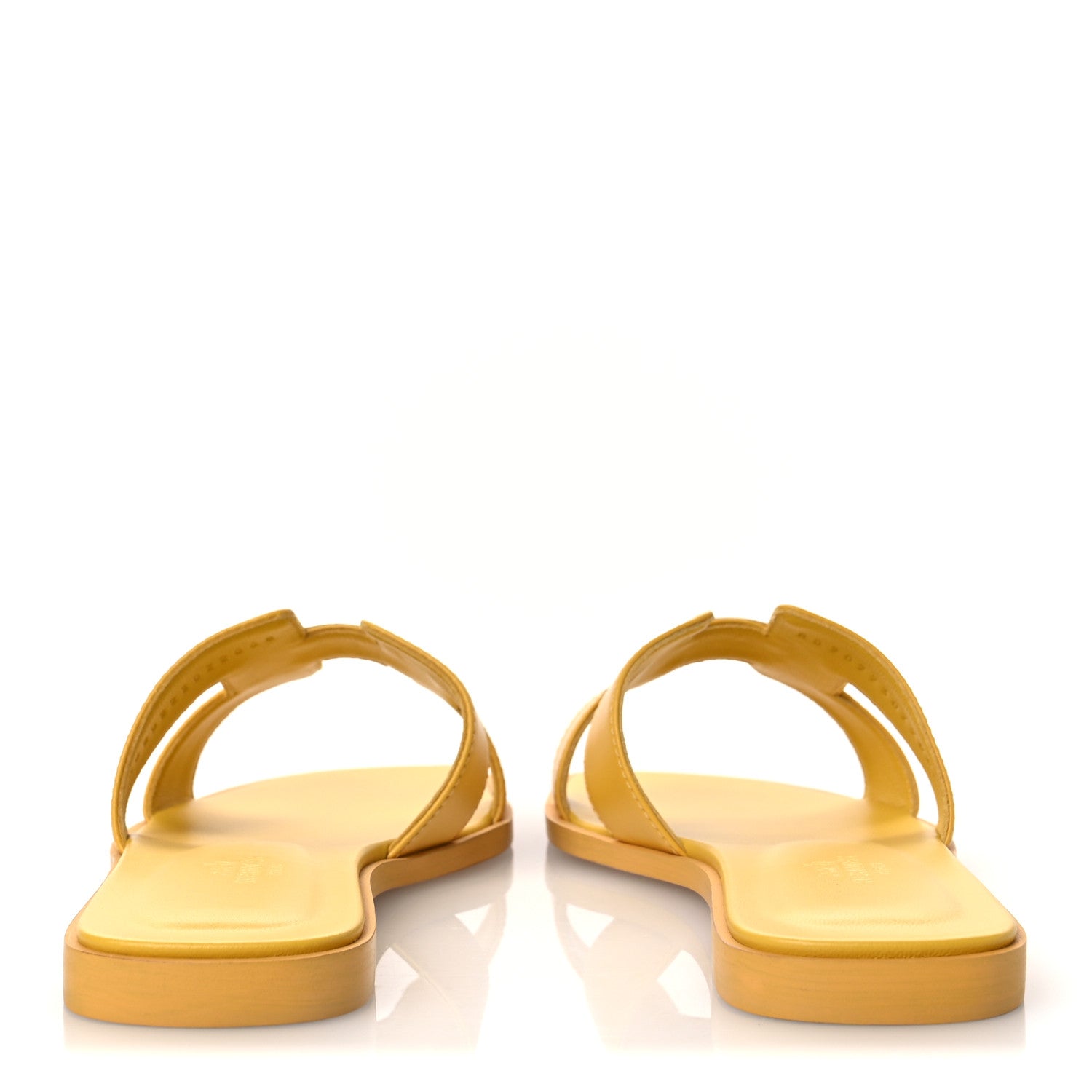Hermes Box Calfskin Oran Sandals 37.5 Jaune Citron 6 of 11