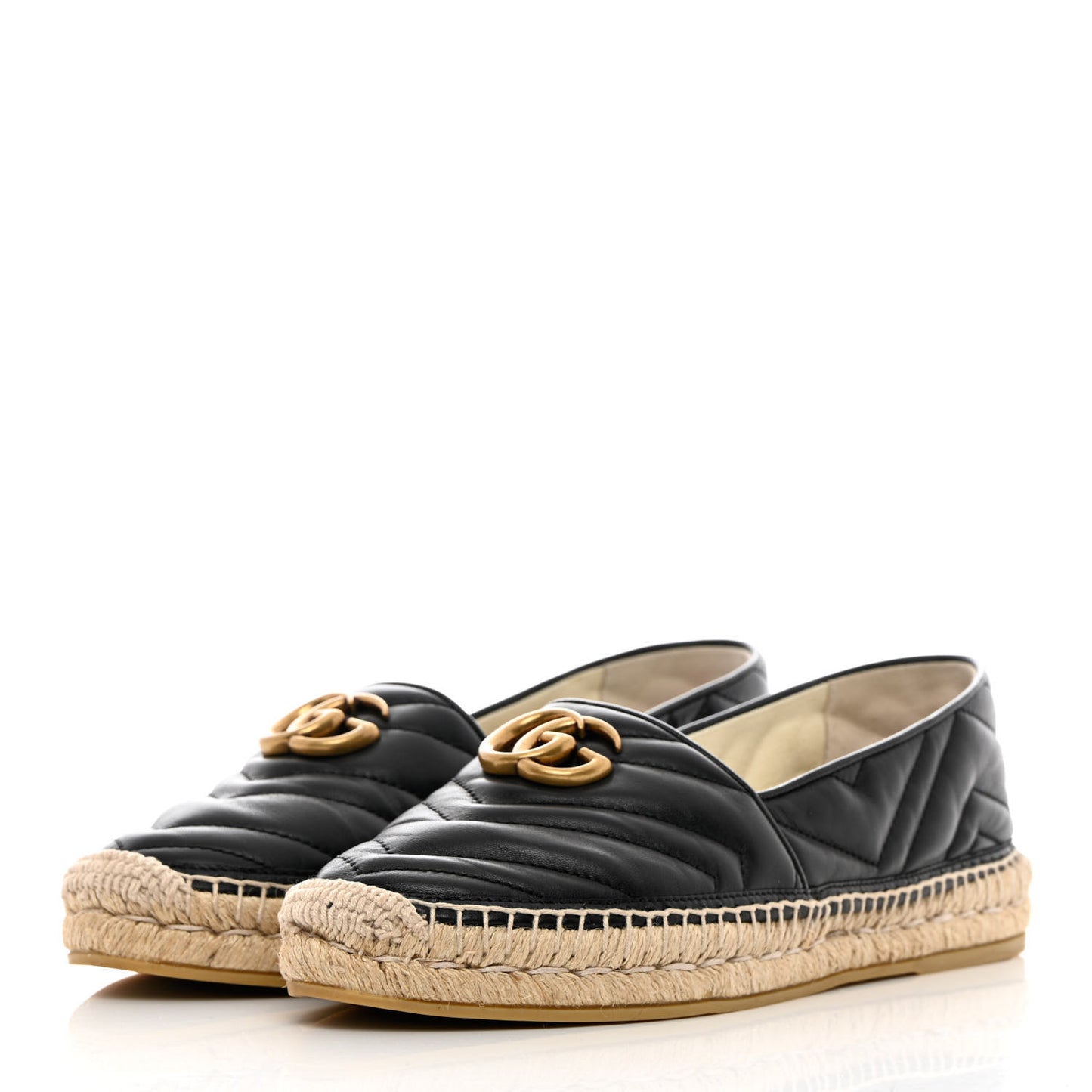 Nappa Matelasse GG Marmont Espadrilles 40.5 Black
