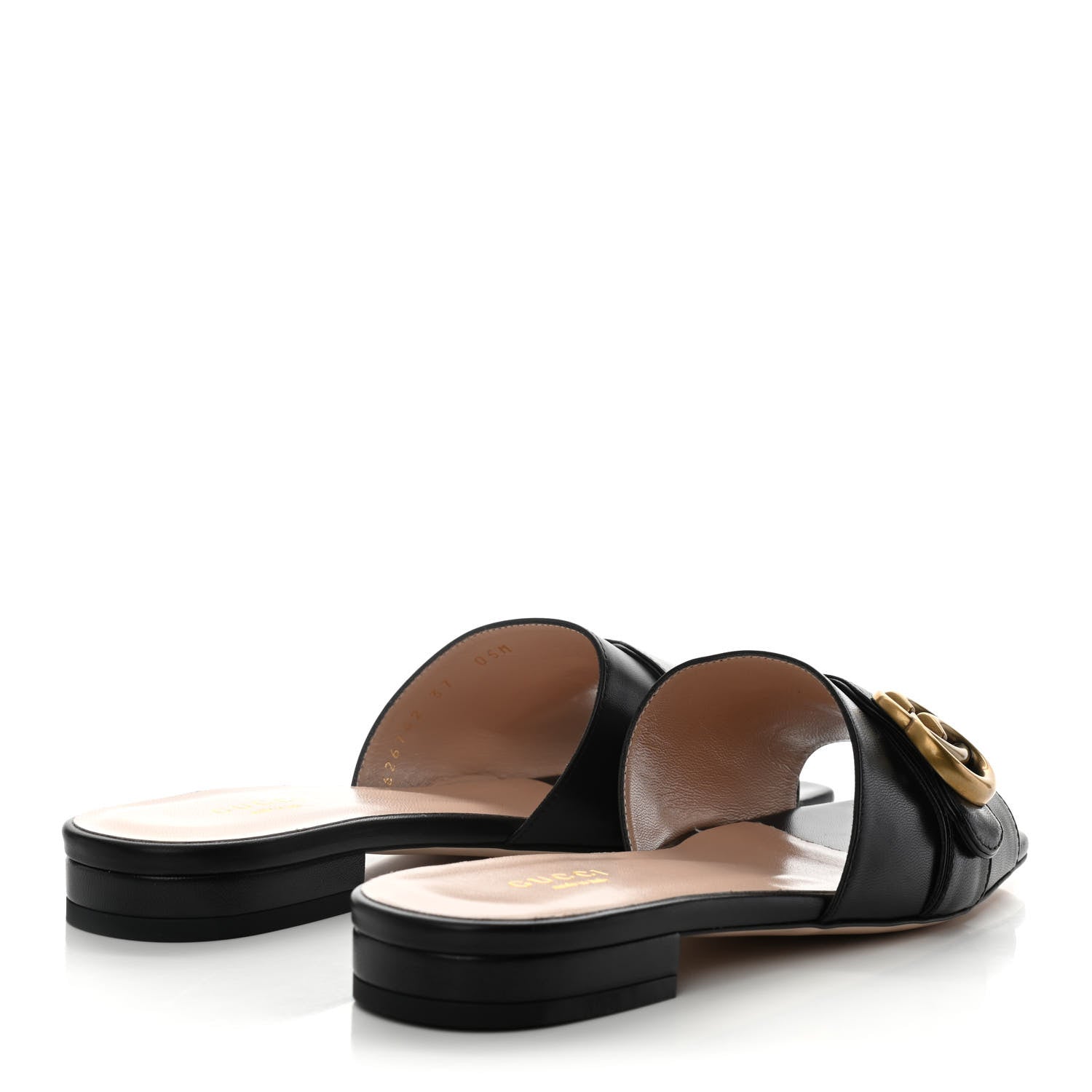 Gucci Malaga Kid GG Marmont Flat Slide Sandals 37 Black 4 of 10