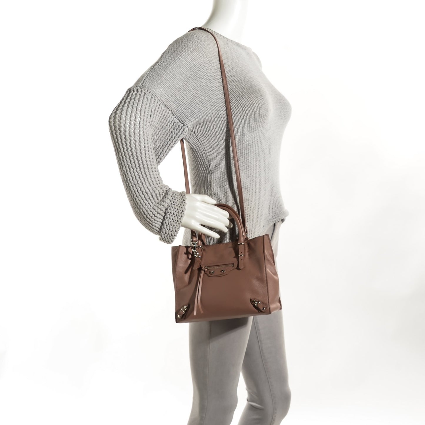 Calfskin Papier Mini A4 Tote Tomette