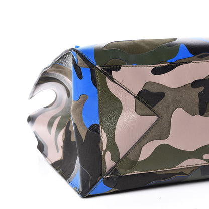 Valentino Garavani Nappa Canvas Camo Medium Rockstud Soft Tote Blue Fluo 8 of 11