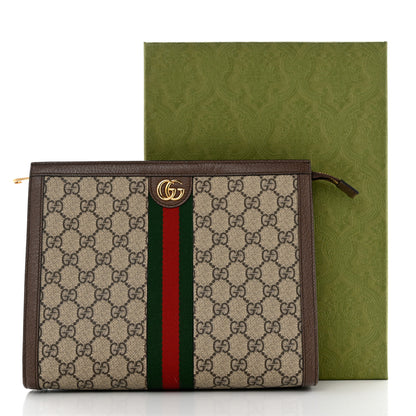 Gucci GG Supreme Monogram Web Ophidia Pouch Brown 7 of 7