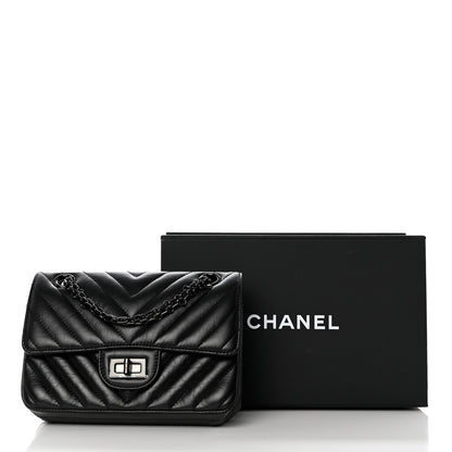 Chanel Aged Calfskin Chevron Quilted 2.55 Reissue Mini Flap So Black 11 of 11