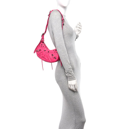 Balenciaga Agneau Arena Le Cagole Shoulder Bag XS Violet Fuchsia 2 of 9