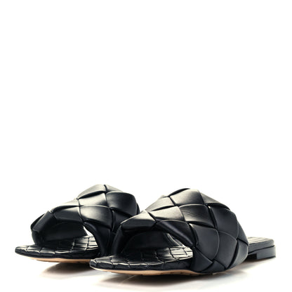 Bottega Veneta Nappa Maxi Intrecciato Lido Flat Sandals 38 Black 2 of 8