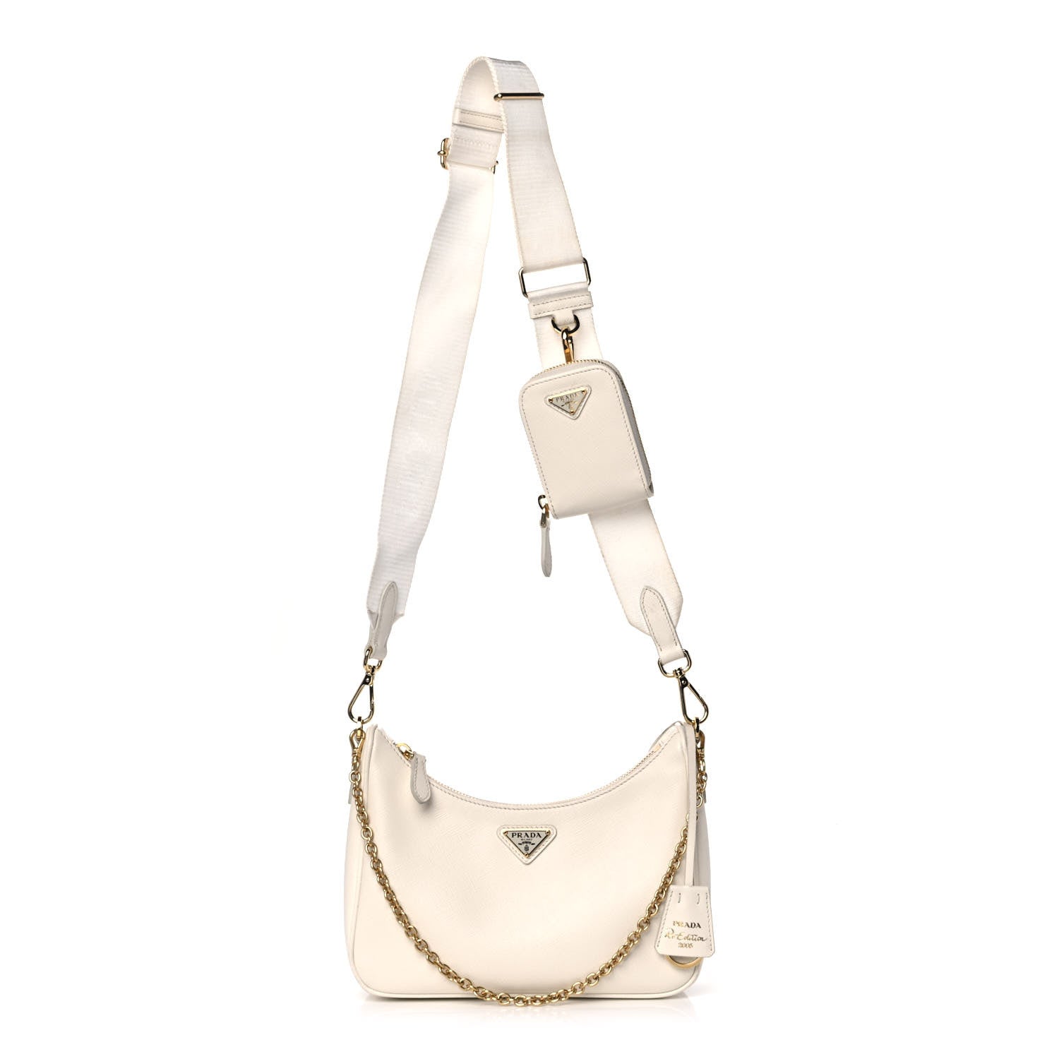 Prada Saffiano Re-Edition 2005 Shoulder Bag White 1 of 19