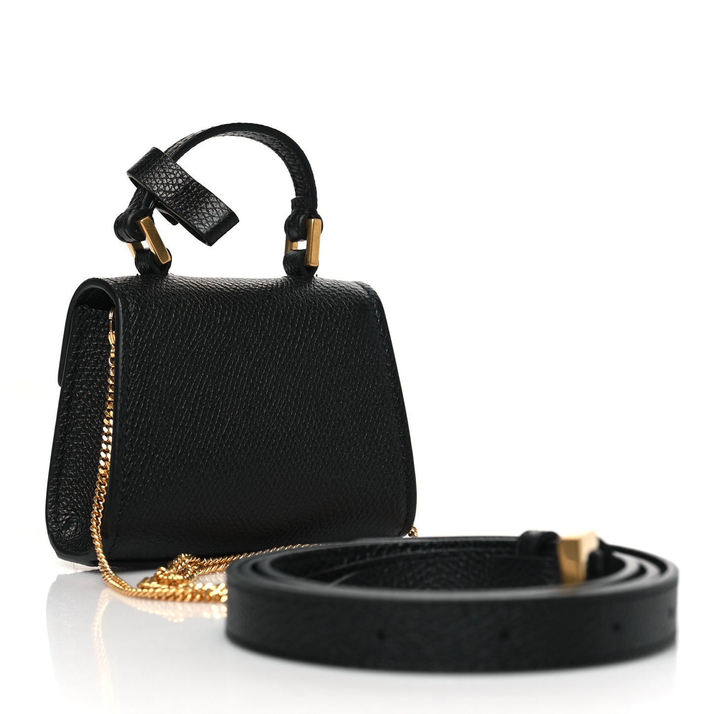 Grainy Calfskin Mini VLogo Belt Bag  85 34 Black