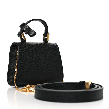 Valentino Garavani Grainy Calfskin Mini VLogo Belt Bag  85 34 Black 2 of 9