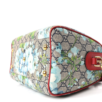 Gucci GG Supreme Monogram Blooms Small Boston Beige Blue Navy Hibiscus Red 9 of 10