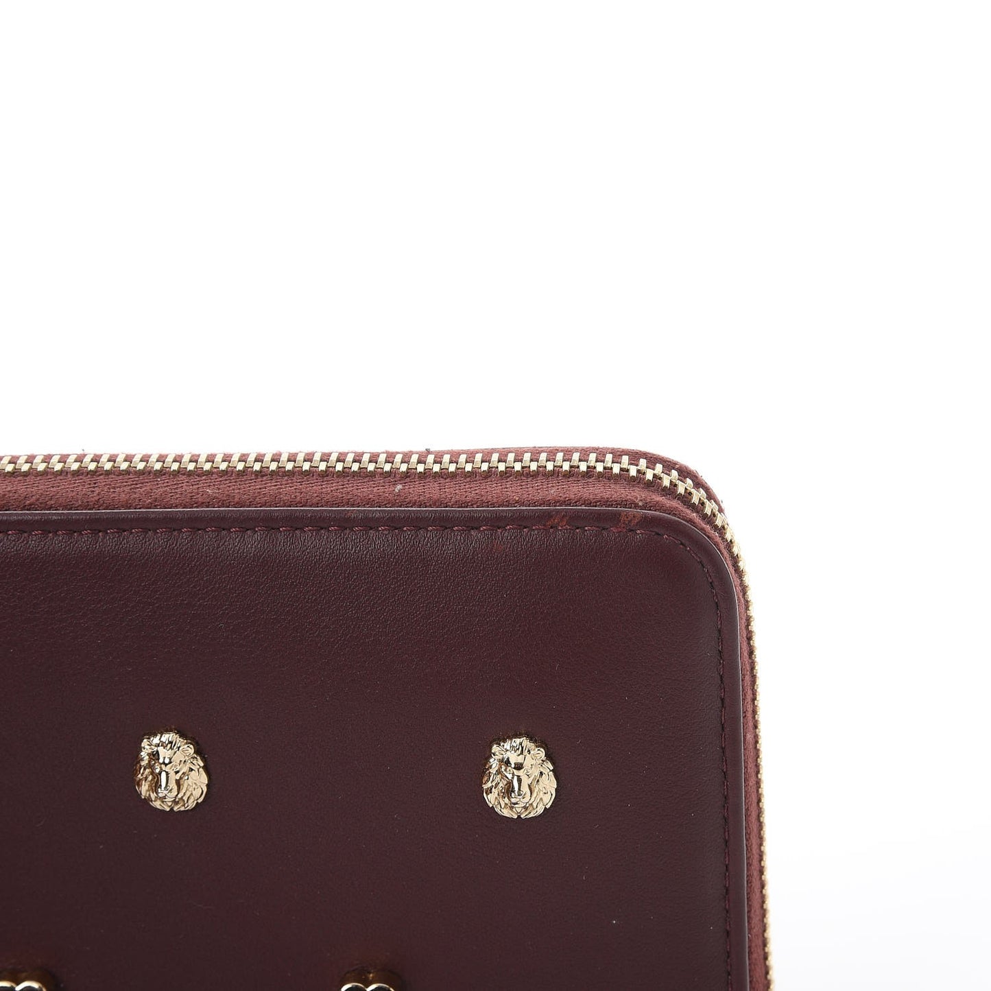 Silky Calf Cara Delevigne Zip Around Long Wallet Oxblood