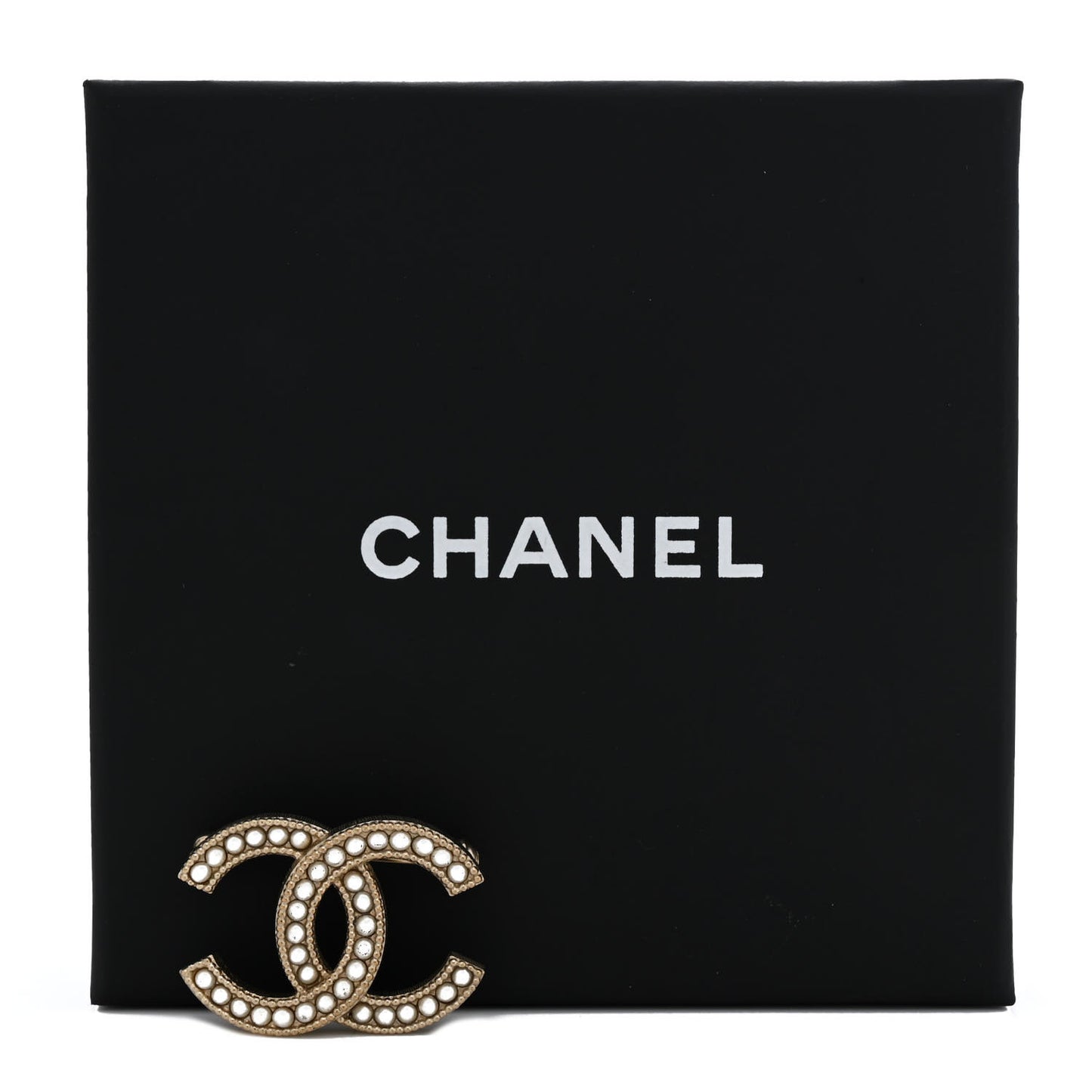 Pearl CC Mini Brooch  Gold
