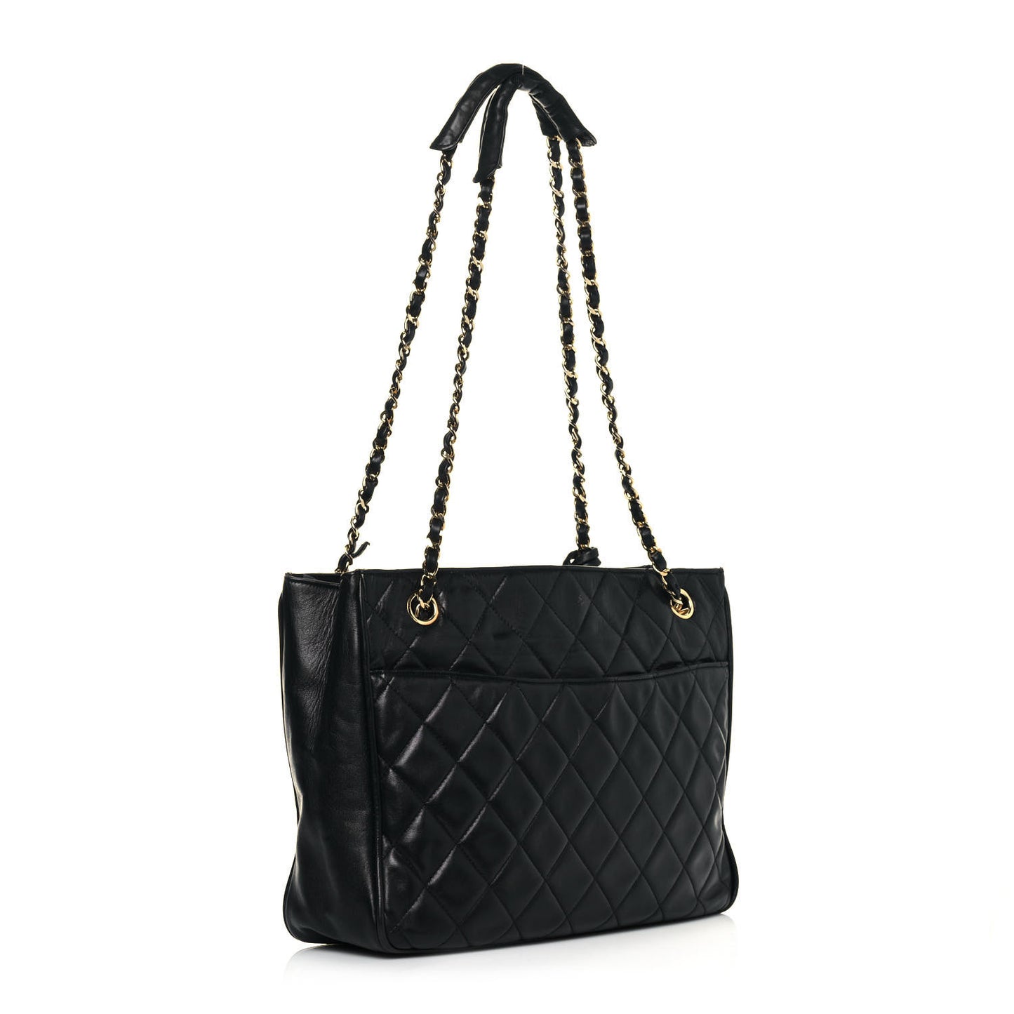 Lambskin Quilted Shoulder Bag Black