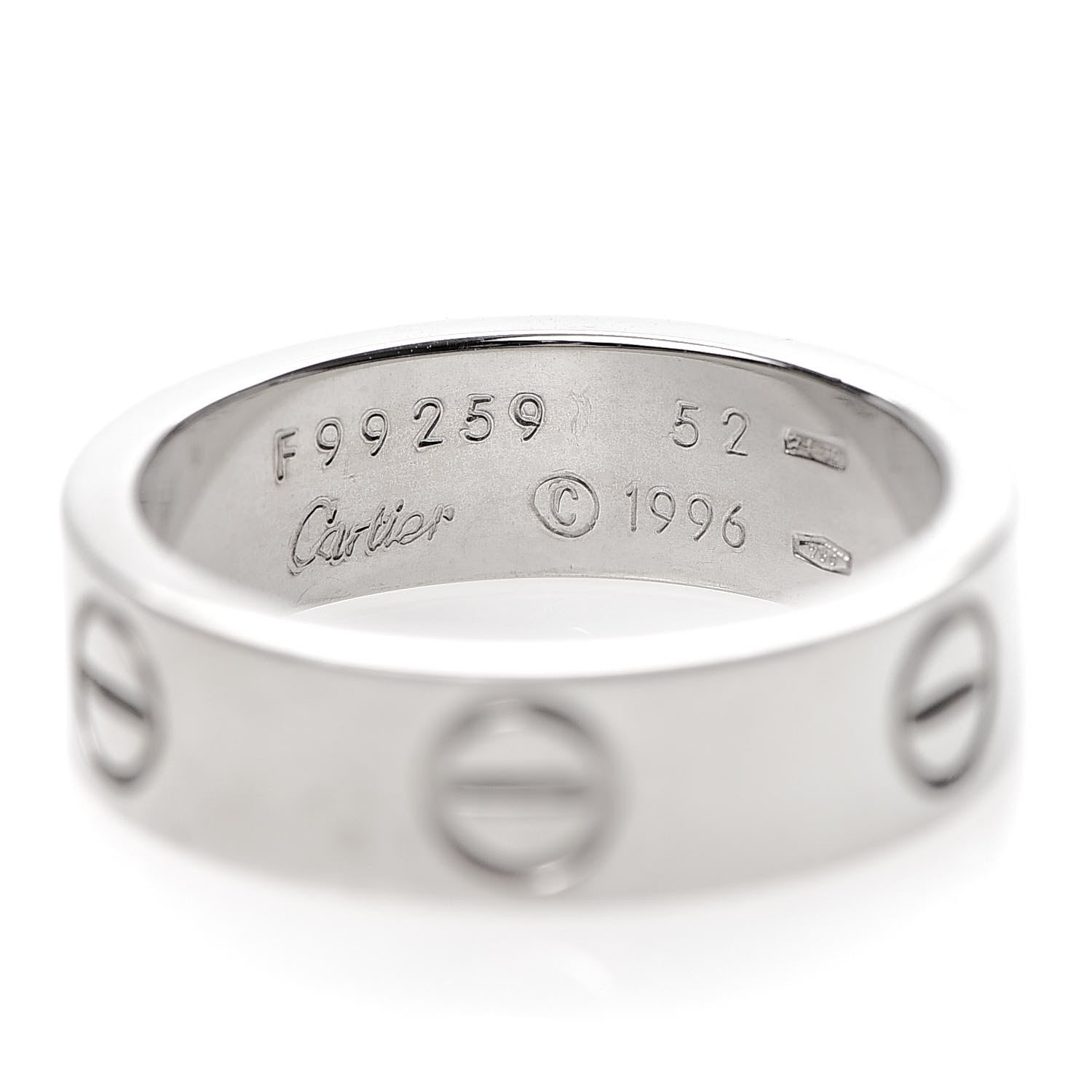 Cartier 18K White Gold 5.5mm LOVE Ring 52 6 4 of 4