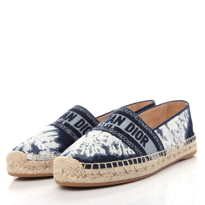 Christian Dior Canvas Tie and Dior Embroidered Granville 15mm Espadrilles 38 Denim 3 of 10