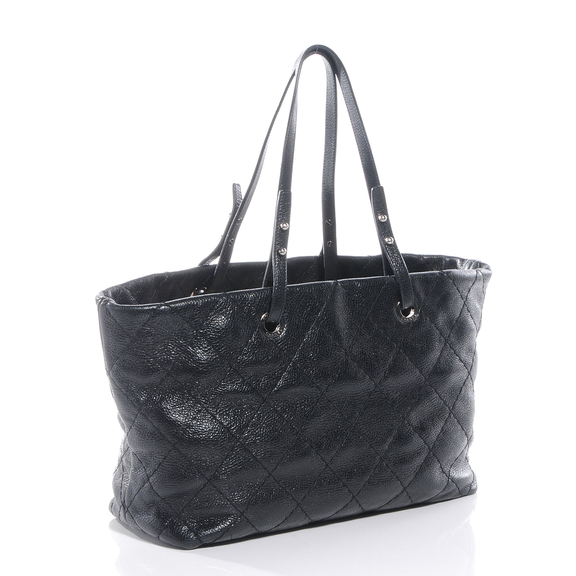 Chanel Glazed Calfskin Large On The Road Tote Black 3 of 8
