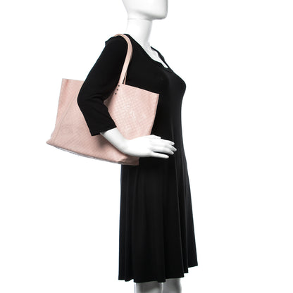Bottega Veneta Calfskin Intrecciomirage Medium Intarsio Tote Petale 2 of 9
