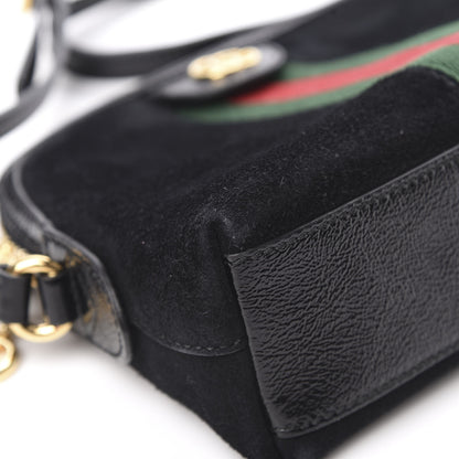 Gucci Suede Patent Web GG Small Ophidia Dome Shoulder Bag Black 8 of 11