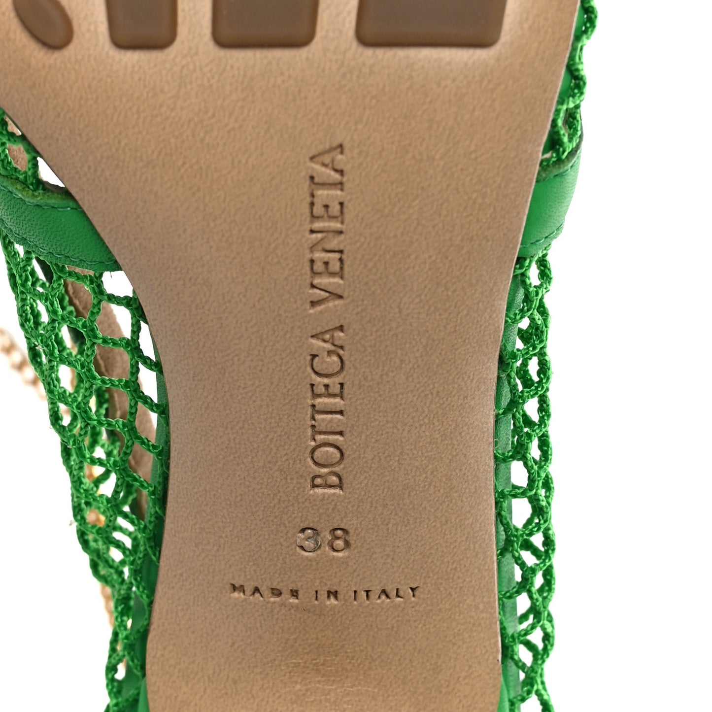 Mesh Calfskin Stretch Chain Strap 90mm Pumps 38 Parakeet