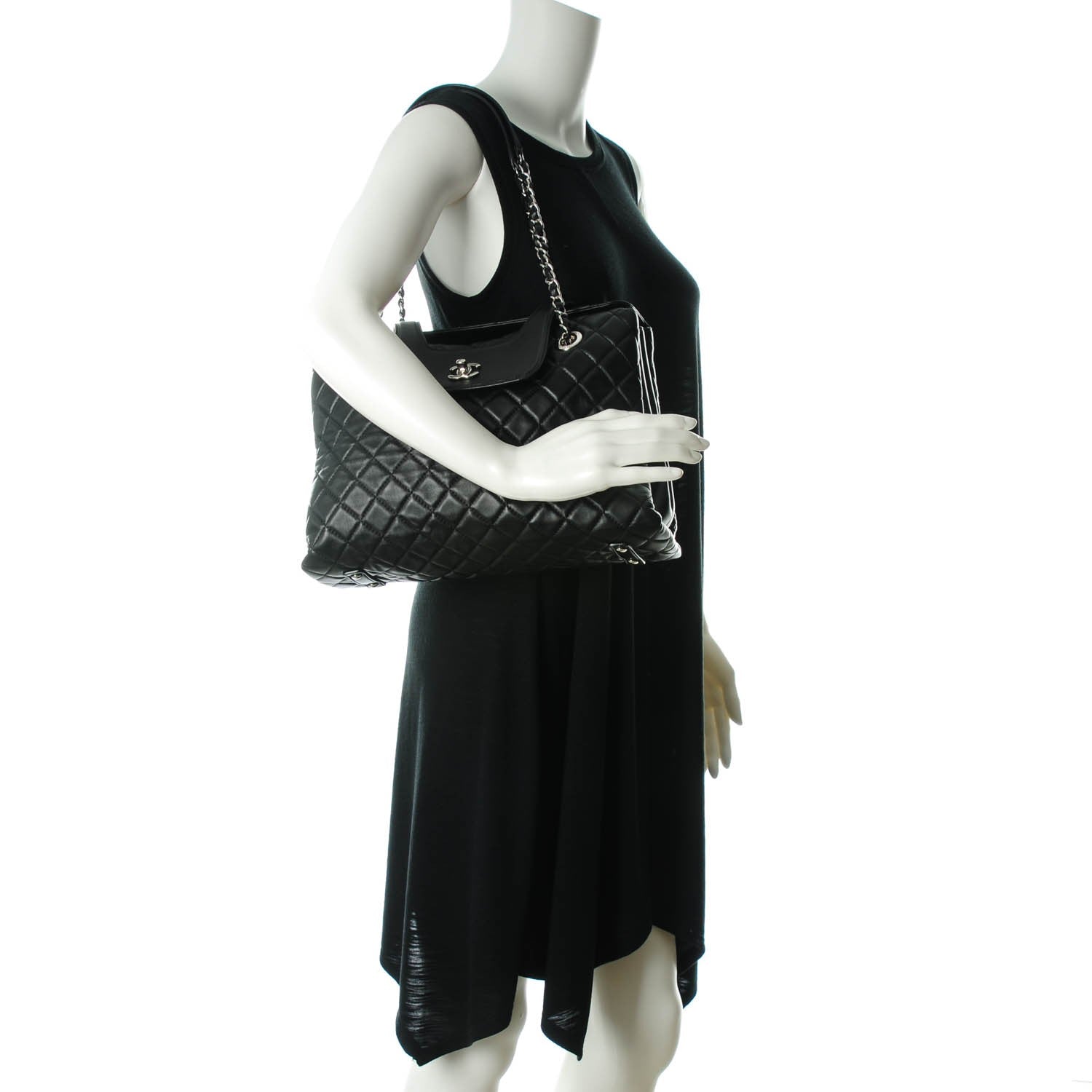 Chanel Lambskin Quilted By 3 Shopping Tote Black 2 of 11