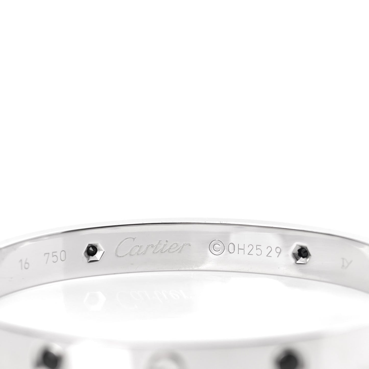 18K White Gold 4 Black Sapphire LOVE Bracelet 16