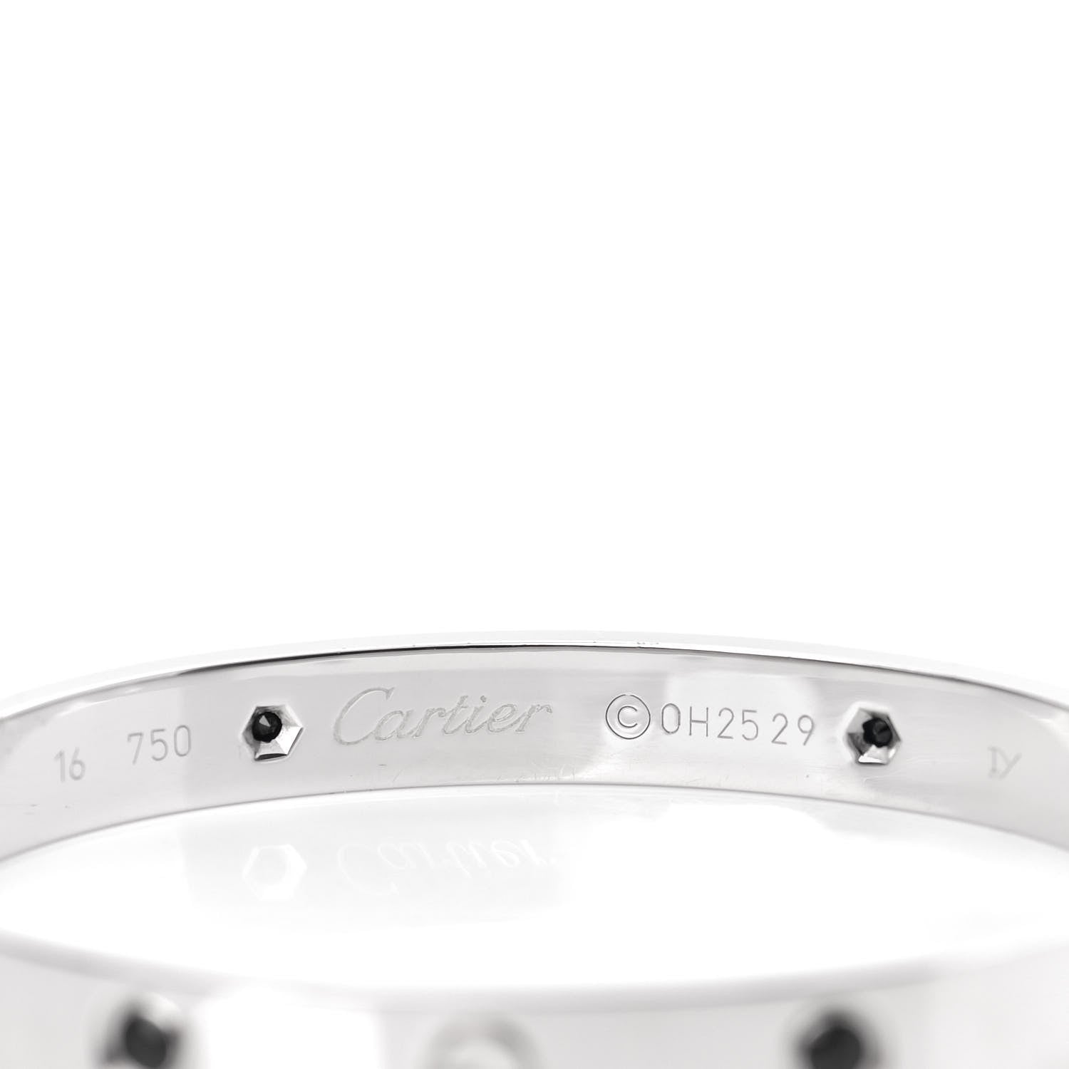 Cartier 18K White Gold 4 Black Sapphire LOVE Bracelet 16 4 of 6
