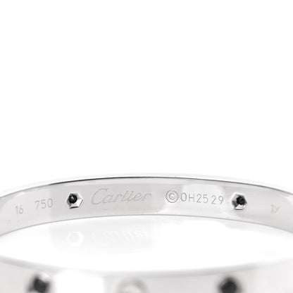 Cartier 18K White Gold 4 Black Sapphire LOVE Bracelet 16 4 of 6