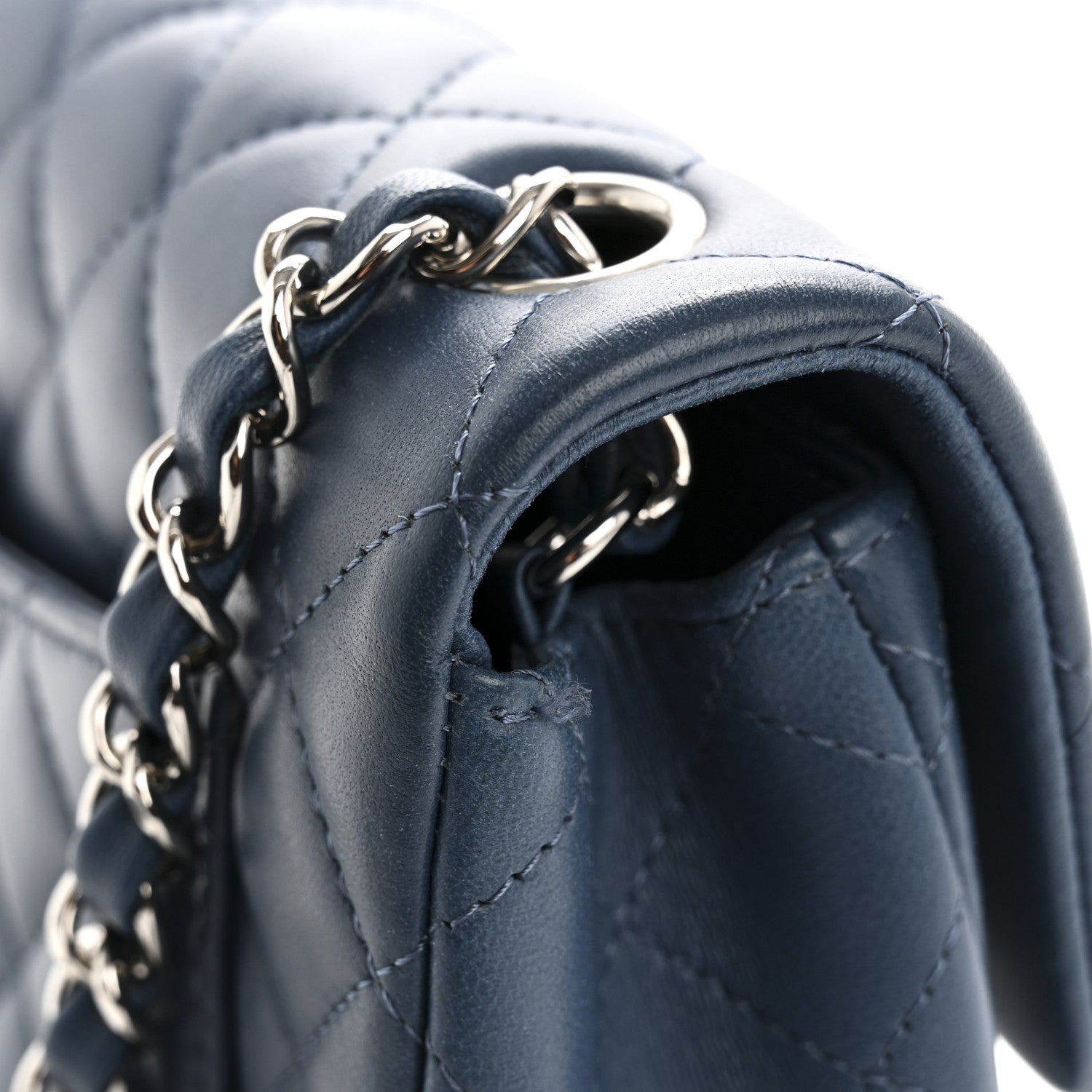 Chanel Lambskin Quilted Mini Rectangular Flap Blue 12 of 14