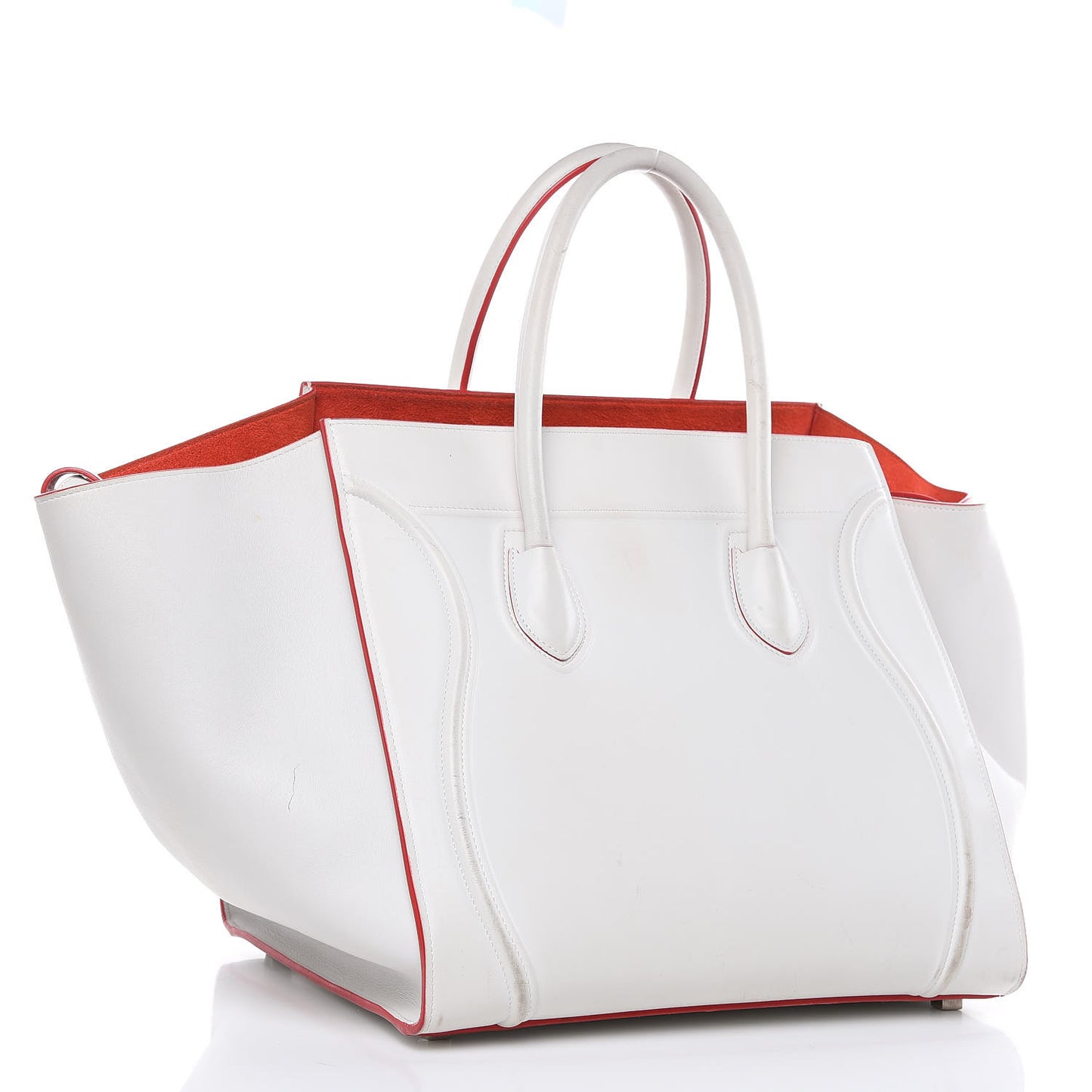 Smooth Calfskin Medium Phantom Luggage White