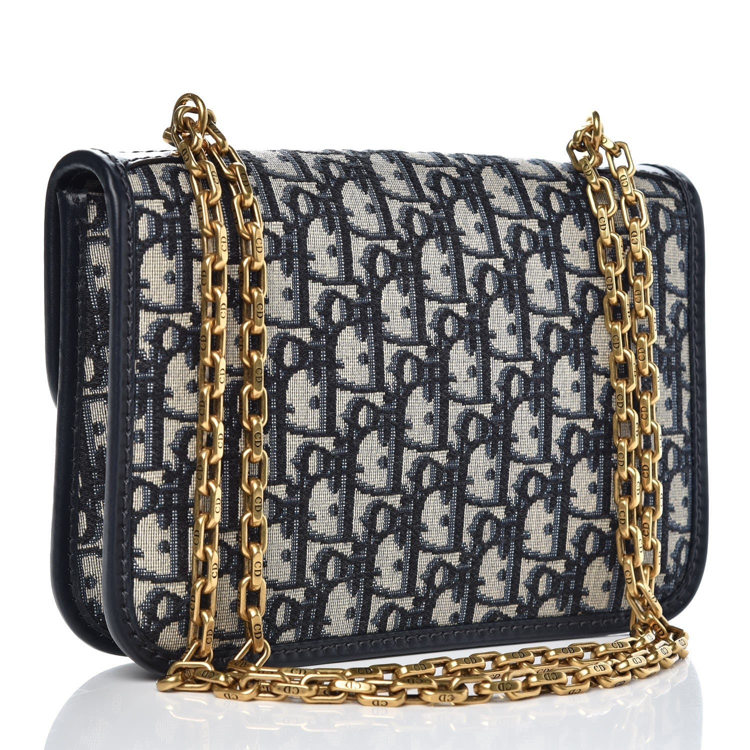 Christian Dior Oblique Small DiorAddict Flap Bag Navy Blue 4 of 8