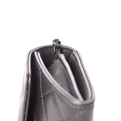 Chanel Lambskin Quilted Pearl My Shoulder Mini French Wallet On Chain WOC Silver 10 of 13