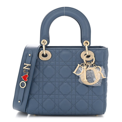 Christian Dior Lambskin Cannage Small My ABCDior Lady Dior Denim Blue 1 of 11