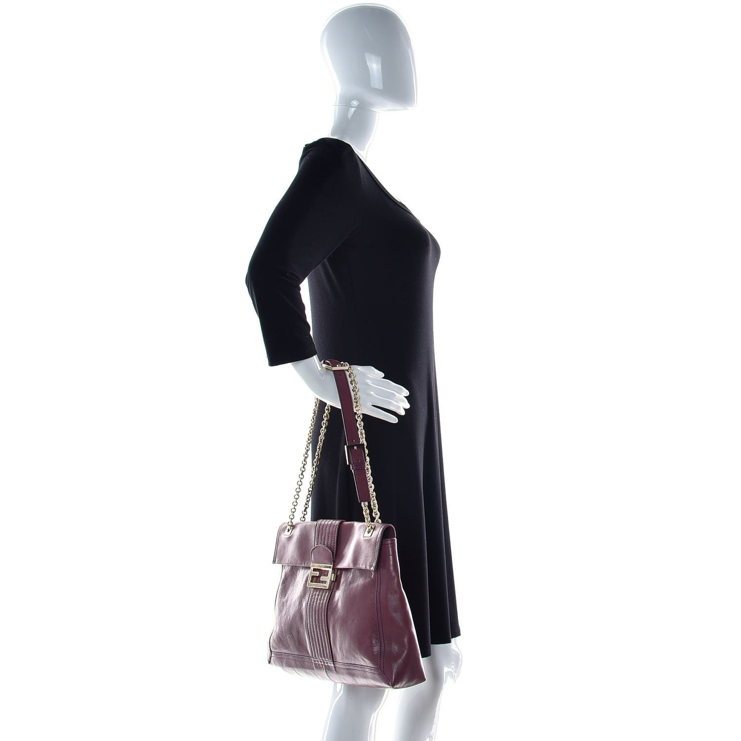 Vitello Acqua Maxi Baguette Shoulder Bag Malva