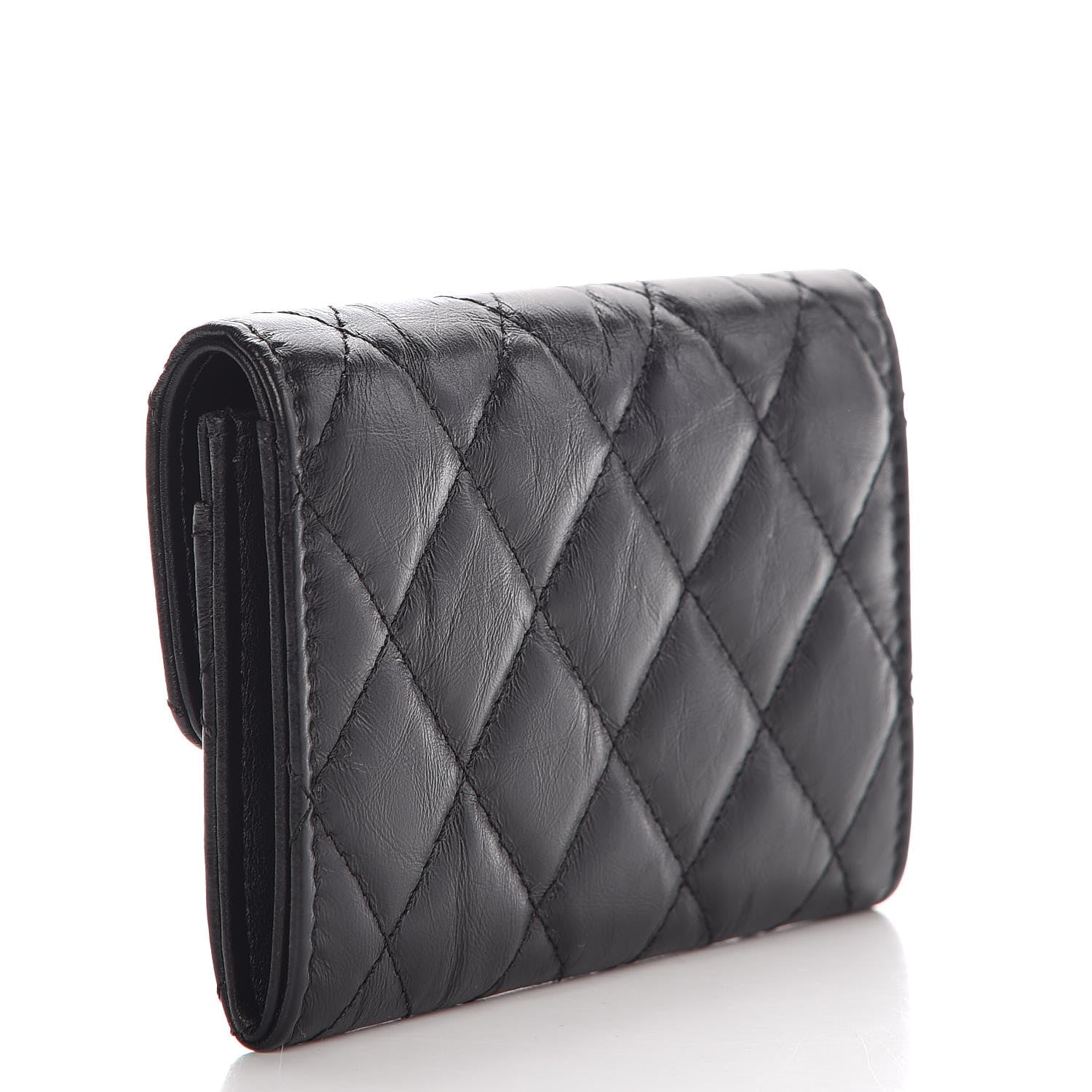 Chanel Aged Calfskin Quilted Reissue Flap Card Holder So Black 12 of 18