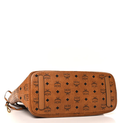 MCM Visetos Medium Liz Reversible Shopper Tote Cognac 6 of 14