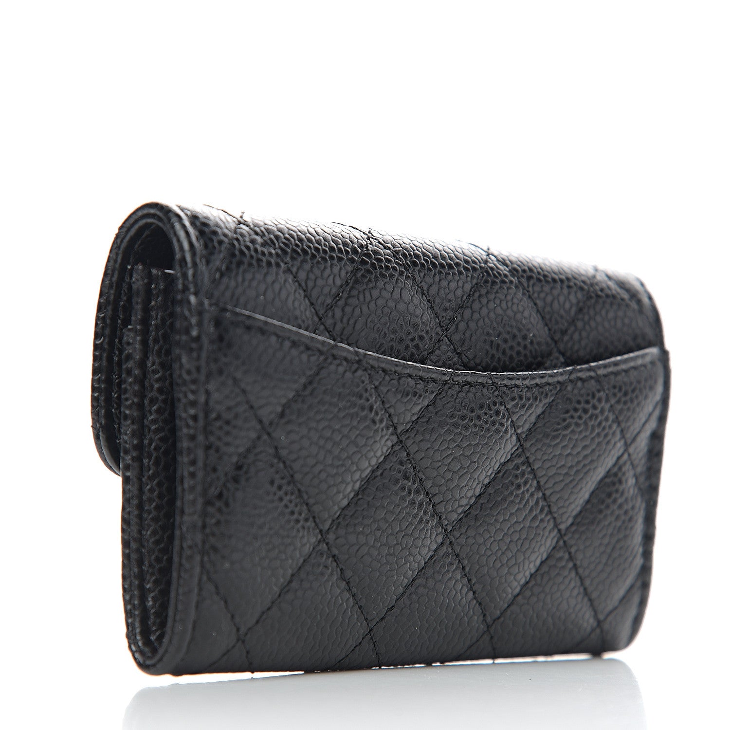 Chanel Caviar Quilted Flap Card Holder Wallet Black 2 of 8