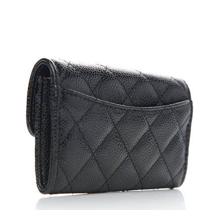 Chanel Caviar Quilted Flap Card Holder Wallet Black 2 of 8