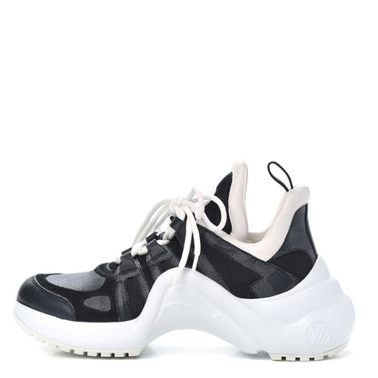 Louis Vuitton Calfskin Technical Nylon Damier Graphite LV Archlight Sneakers 39 Black White 1 of 9