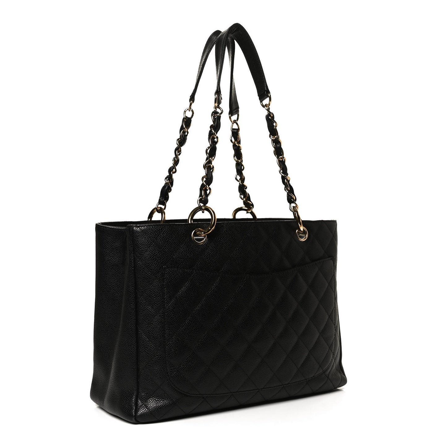 Caviar Quilted Grand Shopping Tote GST Black