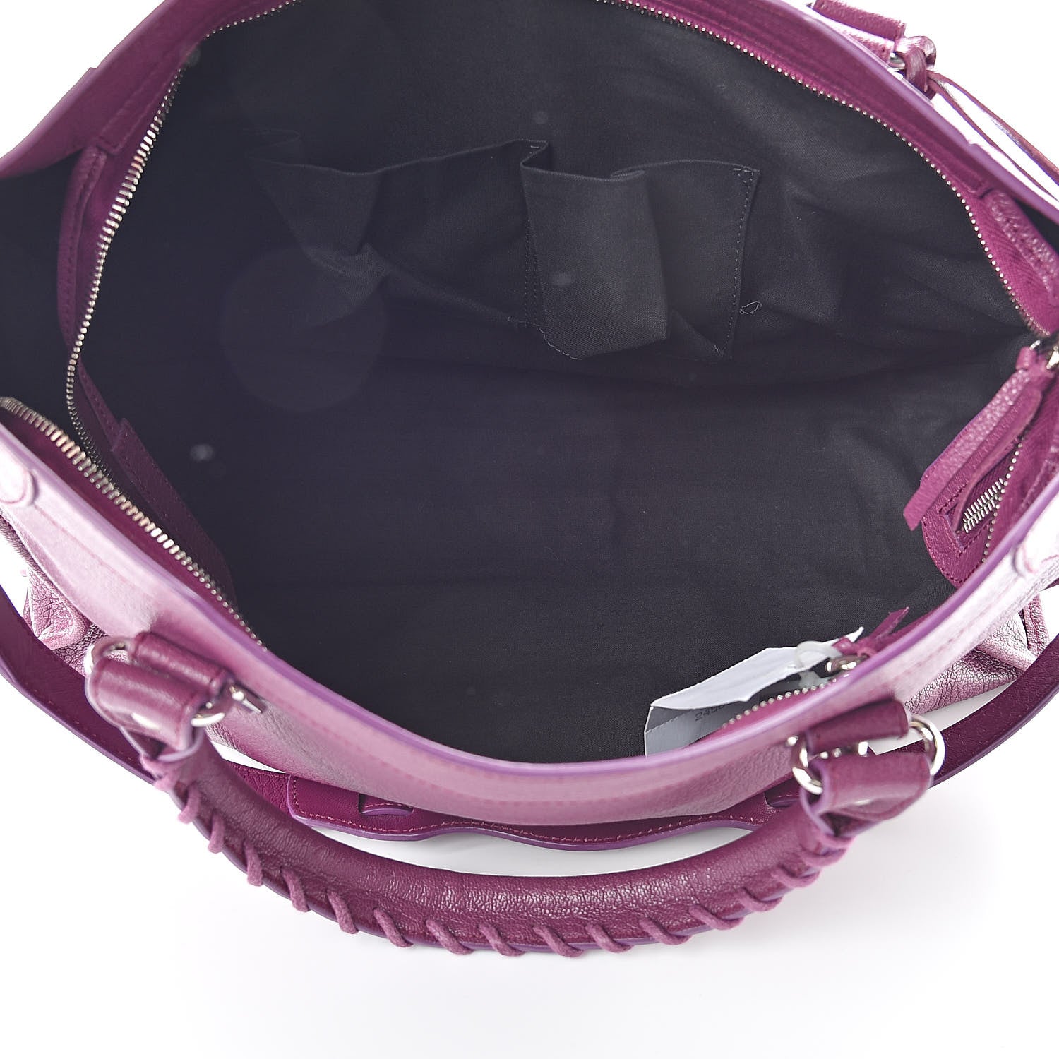 Balenciaga Chevre Silver Metallic Edge Hardware City Violet Prune 5 of 10