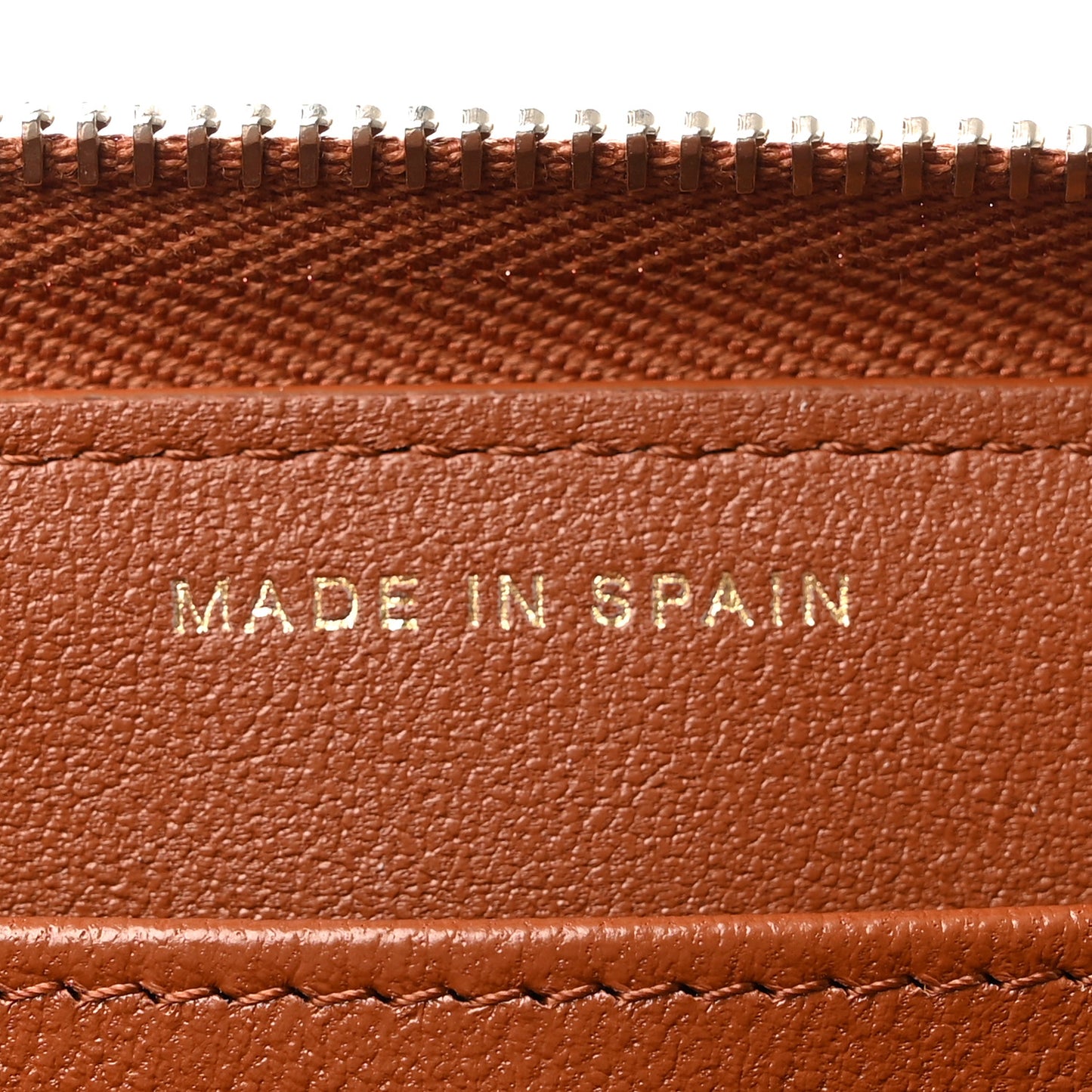 Lambskin Quilted Studded CC Large Gusset Zip Around Wallet Light Brown