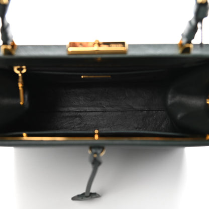 Prada Saffiano Lux Framed Bag Smeraldo 5 of 11