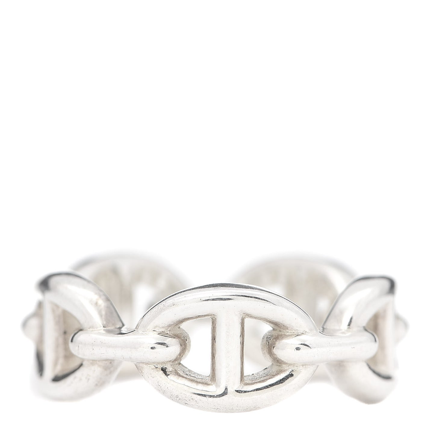 Sterling Silver PM Chaine d'Ancre Enchainee Band Ring 51 5.75