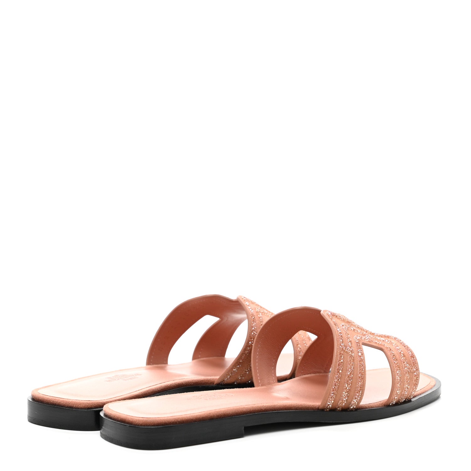 Hermes Suede Goatskin Crystal Oran Sandals 36 Rose Aube Nude 4 of 8
