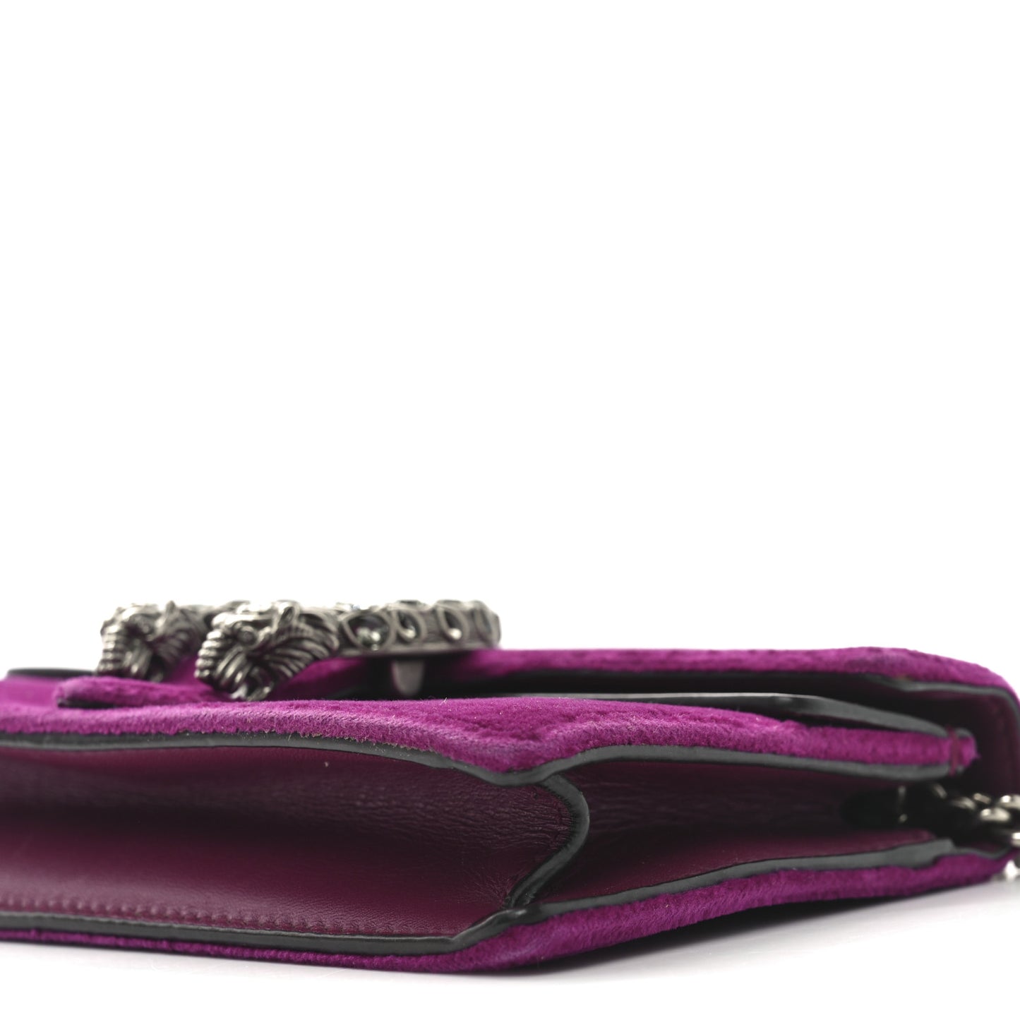 Velvet Super Mini Dionysus Shoulder Bag Fuchsia Violet Cyclamen