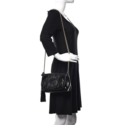 Gucci Patent Medium Soho Flap Crossbody Black 2 of 11