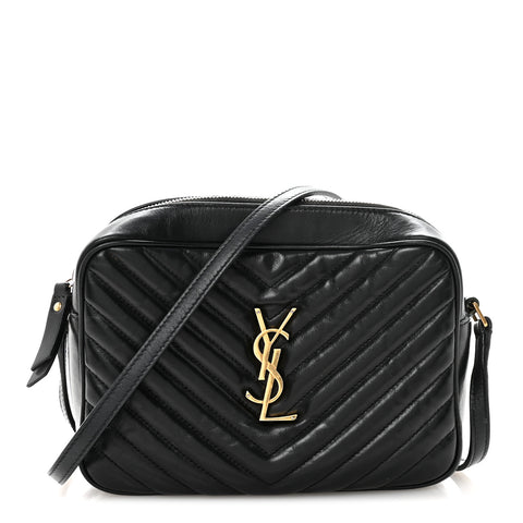 Calfskin Matelasse Monogram Lou Camera Bag Black