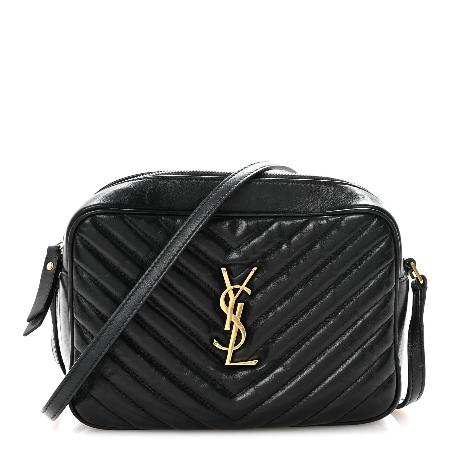 Calfskin Matelasse Monogram Lou Camera Bag Black